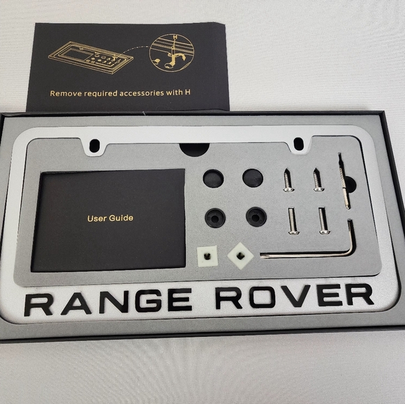 Premium RANGE ROVER SUV Car License Plate Silver Frame Land Rover. Silver Metal - Picture 1 of 2